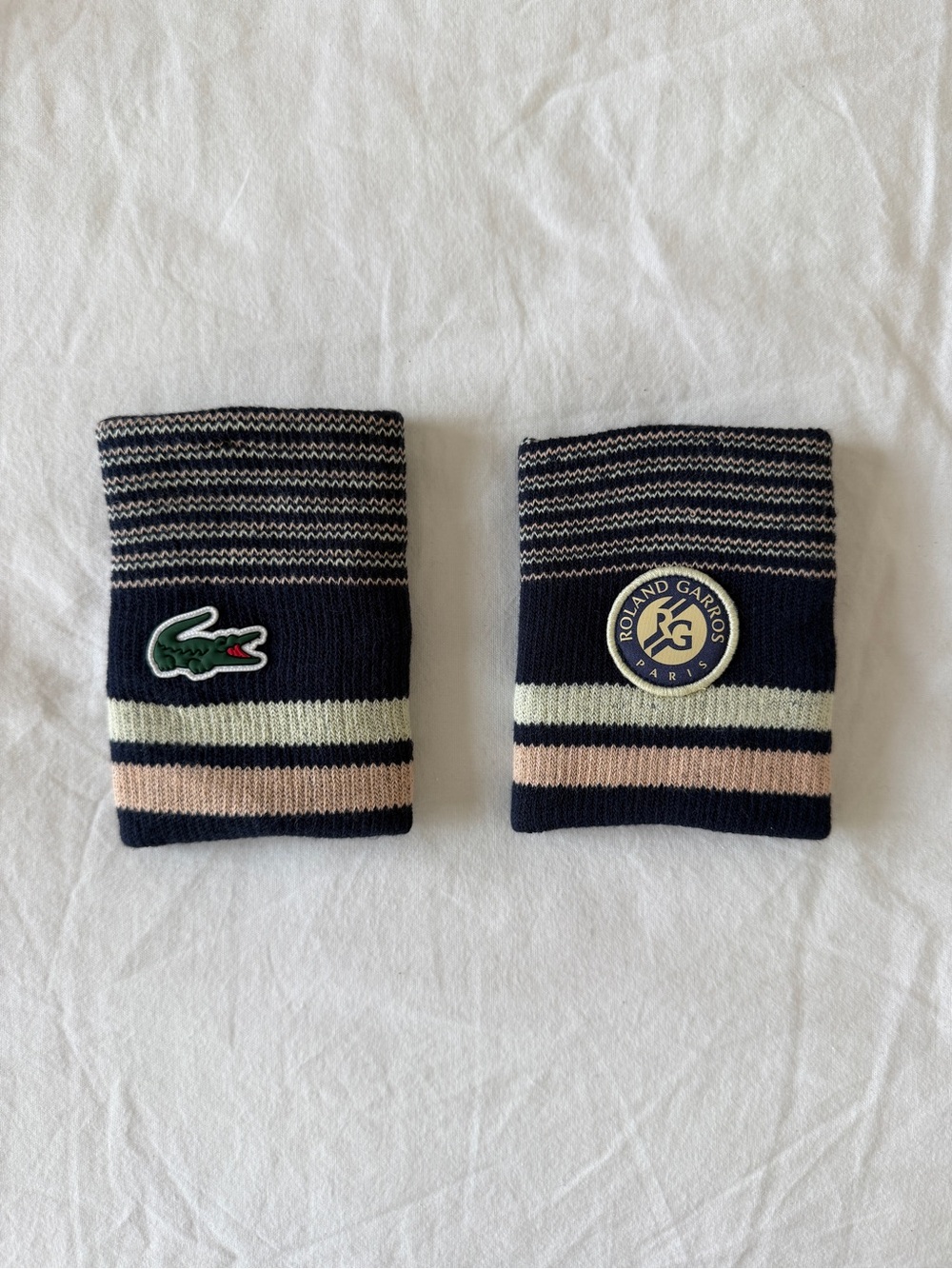 Lacoste Navy Roland Garros Tennis Wristbands